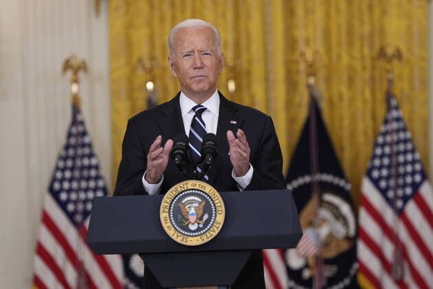 Coronavirus in den USA, Präsident Joe Biden Pressekonferenz in Washington