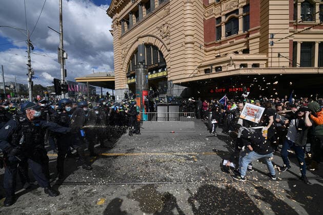 Coronavirus in Australien, Anti-Lockdown Protest in Melbourne