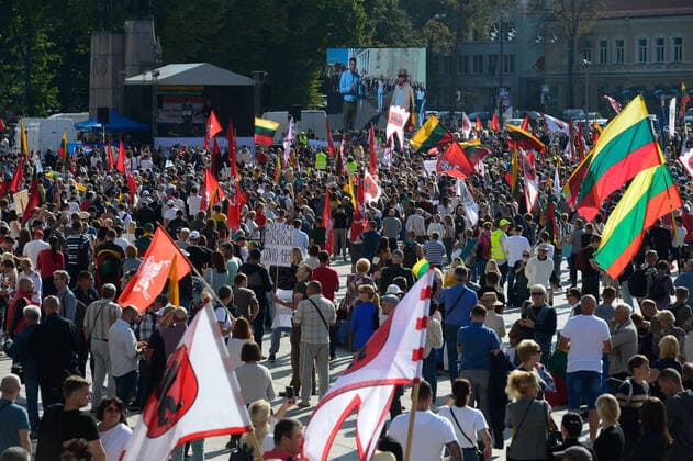 Coronavirus in Litauen, Proteste gegen Gesundheitspass in Vilnius