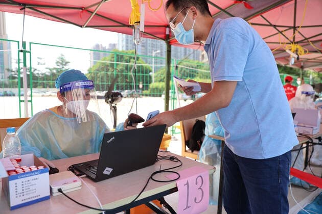 Coronavirus in China, Teststelle in Xiamen