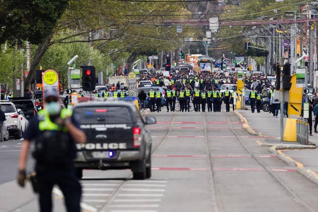 Coronavirus in Australien, Anti-Lockdown-Proteste in Melbourne