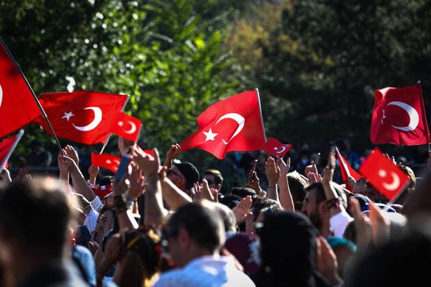 Coronavirus in der Türkei, Impfgegner demonstrieren in Ankara
