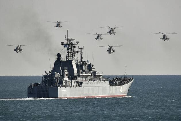 Ukraine-Konflikt, russisches Kriegsschiff Nowotscherkassk getroffen, Archivbilder