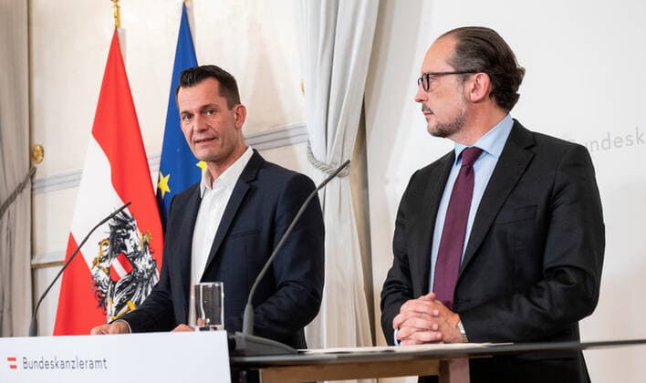 Coronavirus in Österreich, Pressekonferenz in Wien mit Wolfgang Mückstein und Alexander Schallenberg