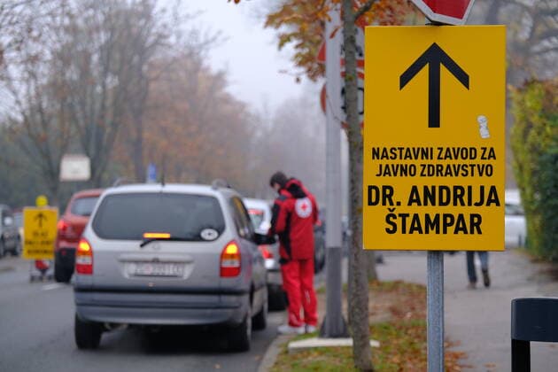 Coronavirus in Kroatien, Drive-Through-Teststation in Zagreb