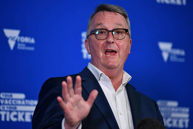 Coronavirus in Australien, Victoria-Gesundheitsminister Martin Foley Pressekonferenz in Melbourne