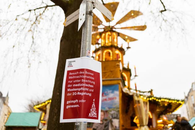 Coronavirus in Deutschland, Eindrücke vom Weihnachtsmarkt in Bonn, NRW
