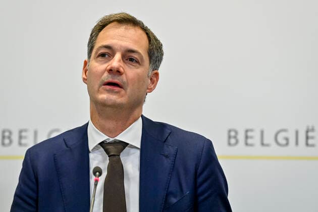 Coronavirus in Belgien, Premier Alexander de Croo Pressekonferenz in Brüssel