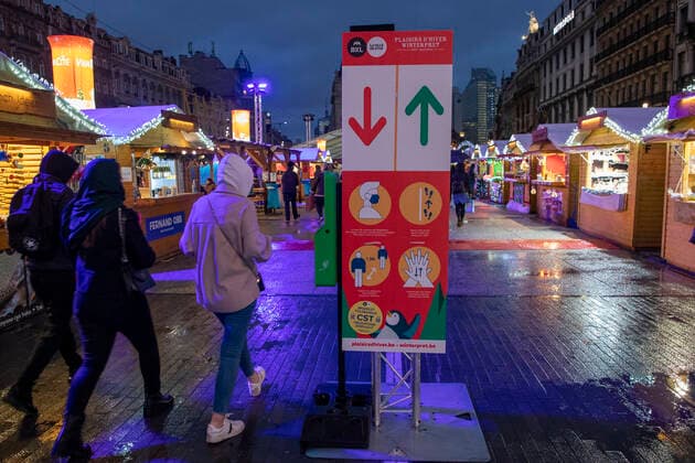 Coronavirus in Belgien, Eindrücke vom Weihnachtsmarkt in Brüssel