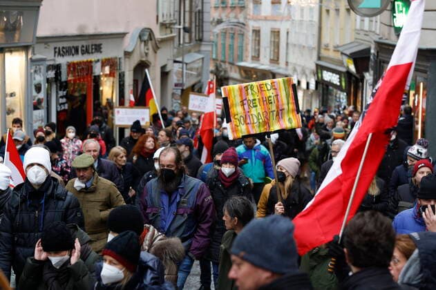 Coronavirus in Österreich, Impfgegner protestieren in Graz