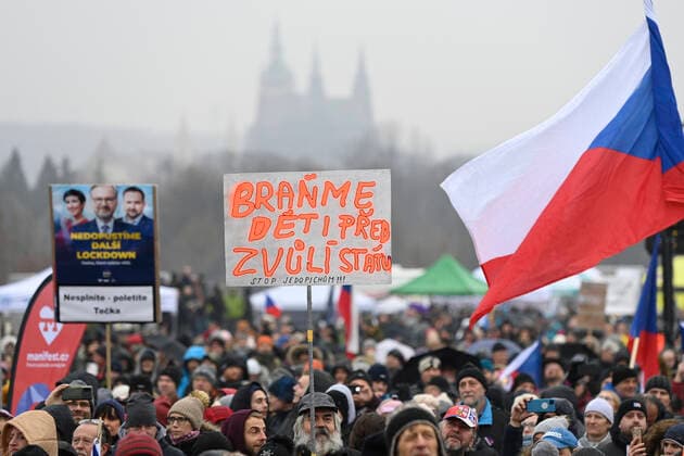 Coronavirus in Tschechien, Demonstration gegen Lockdown in Prag