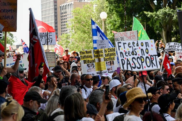 Coronavirus in Australien, Impfgegner protestieren in Sydney