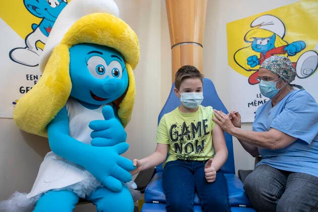 Coronavirus in Belgien, Impfungen für Kinder 5-11 Jahren in Brüssel