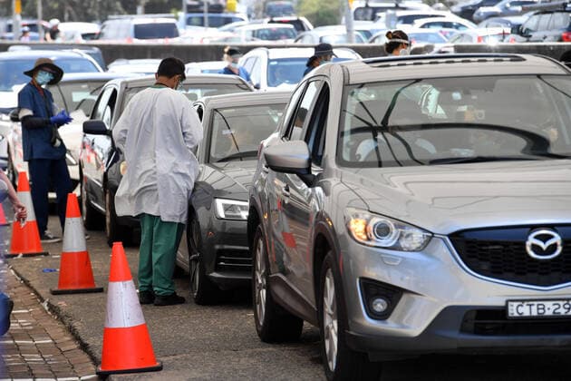 Coronavirus in Australien, Drive-In Teststation in Sydney