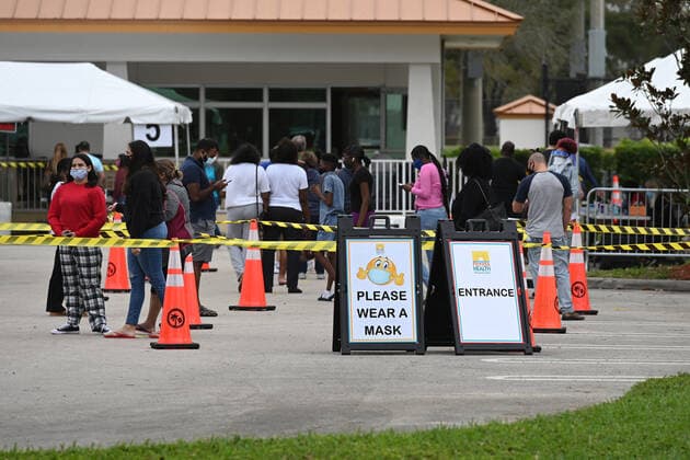 Coronavirus in den USA, Teststelle in Coral Springs, Florida