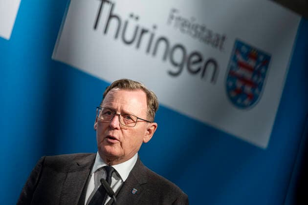 Thüringen, Bodo Ramelow Pressekonferenz zum Coronavirus in Erfurt