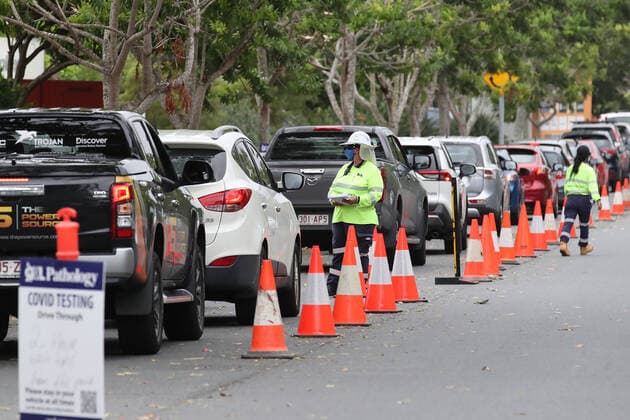 Coronavirus in Australien, Teststelle in Brisbane