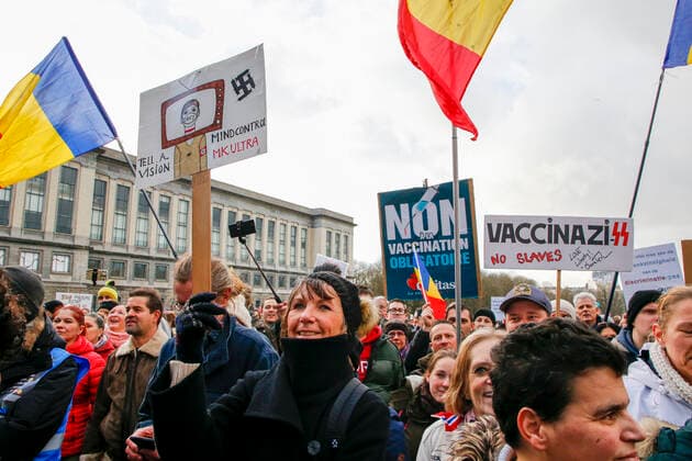 Coronavirus in Belgien, Proteste von Coronaleugnern und Impfgegnern in Brüssel