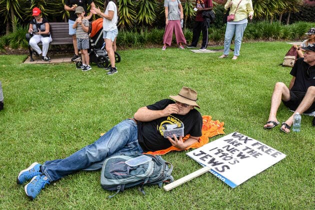 Coronavirus in Australien, Proteste von Impfgegnern in Sydney