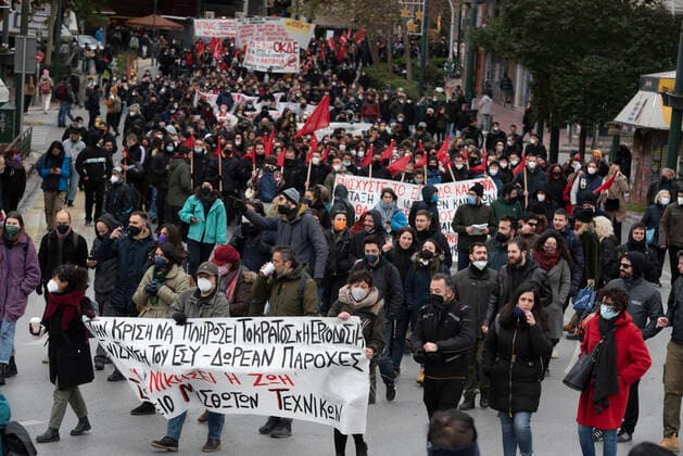 Coronavirus in Griechenland, Proteste gegen die Corona-Politik in Athen