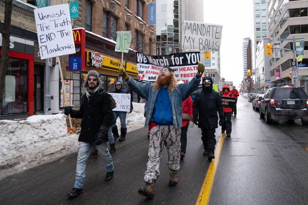 Coronavirus in Kanada, Protest gegen Corona-Maßnahmen in Ottawa