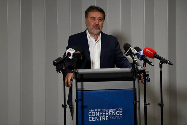 Coronavirus in Australien, Pressekonferenz New South Wales Lehrerverband in Sydney zu Schulöffnungen