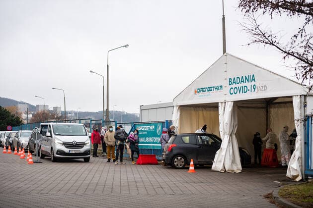 Coronavirus in Polen, Teststation in Gdynia