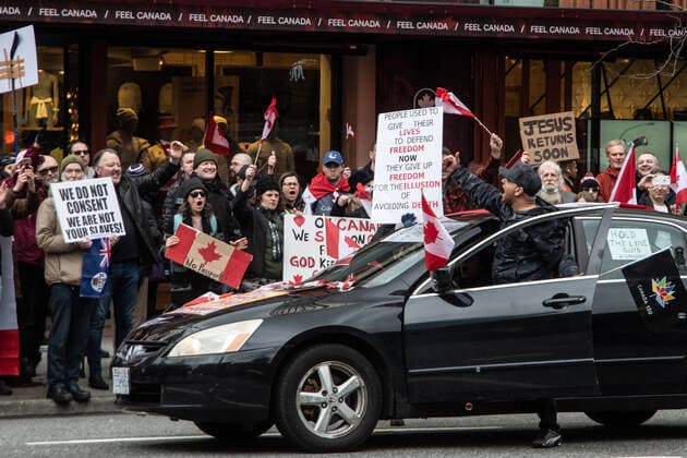 Coronavirus in Kanada, Proteste gegen Corona-Maßnahmen in Vancouver