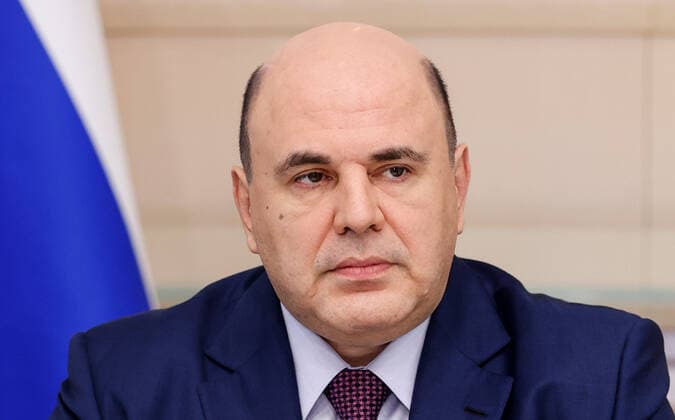 Russland, Michail Mischustin bei einer Sitzung zum Coronavirus
