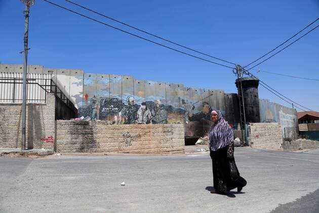 Trump Bildnis auf Mauer in Bethlehem
