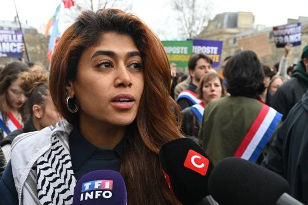 Frankreich, Europaabgeordnete Rima Hassan vorübergehend in Polizeigewahrsam genommen, Archivbilder