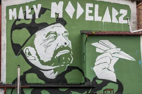 Antoni Macierewicz Bildnis an Hauswand in Danzig