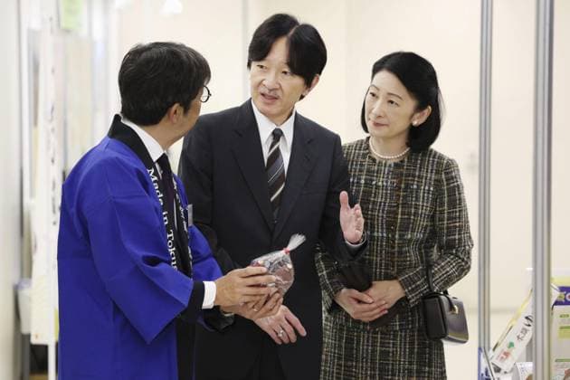 Japan, Prinz Fumihito und Prinzessin Kiko besuchen Landwirtschafts- und Meeresfrüchtefestival in Tokio