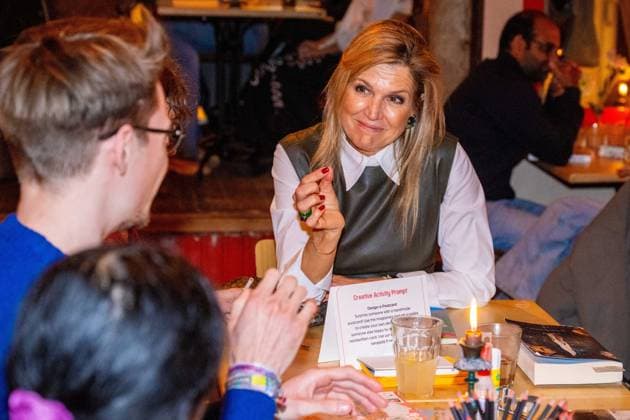 Königin Maxima besucht Offline Club in Amsterdam