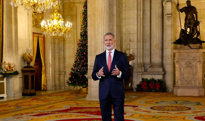 Madrid, König Felipe von Spanien hält seine Weihnachtsansprache