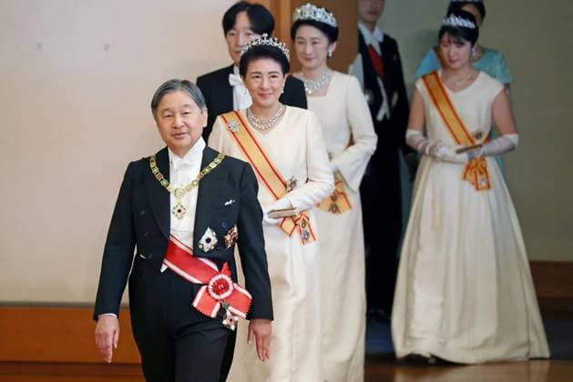 Japan, Königsfamilie bei Neujahrszeremonie in Tokio