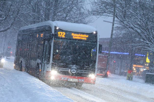 Hamburg, Winterwetter und Schnee