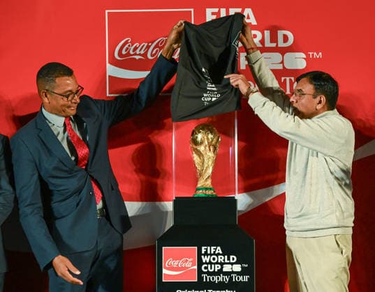 Indien, FIFA-WM-Pokal 2026 auf Trophytour in Neu Delhi