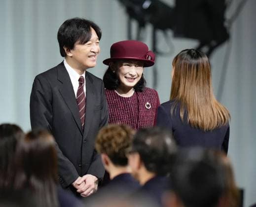 Japan, Prinz Fumihito und Prinzessin Kiko treffen japanische Olympiateilnehmer in Tokio