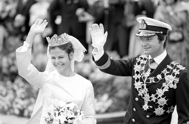 Royals, Schweden, Hochzeit von Carl XVI. Gustaf und Silvia Sommerlath, 50. Jahrestag am 19. Juni