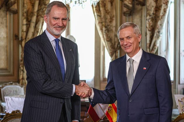 Royals, König Felipe von Spanien trifft Jose Antonio Kast in Santiago de Chile