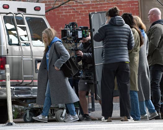 Celebrity, Scarlett Johansson am Set von The Exorcist in New York