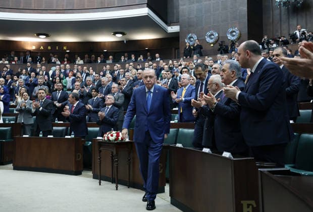 Türkei, Recep Tayyip Erdogan nimmt an AK-Parteigruppentreffen in der Nationalversammlung in Ankara teil