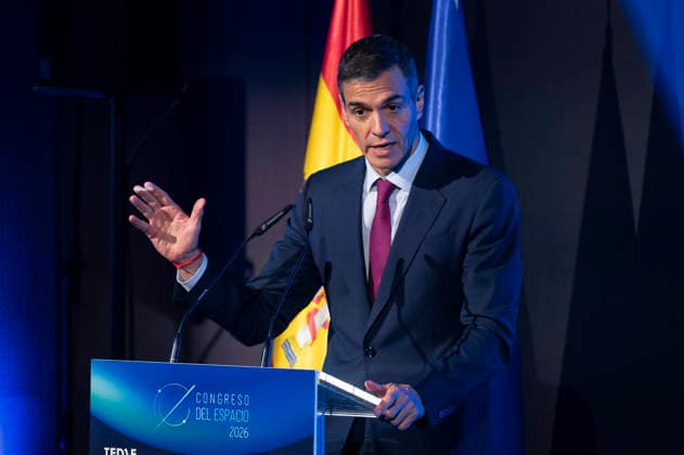 Spanien, Pedro Sanchez bei der Abschlusszeremonie des Kongresses Space 2026 in Madrid