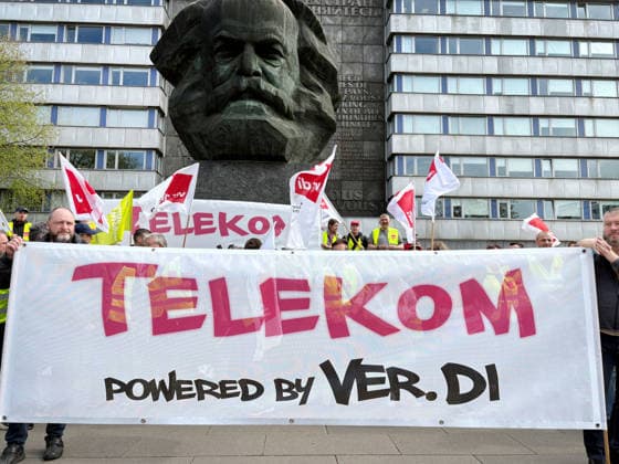 Sachsen, Telekom Warnstreik in Chemnitz