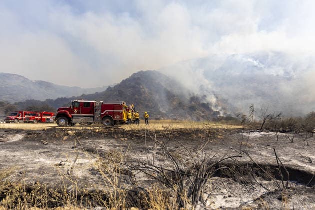 USA, Waldbrand bei Simi Valley