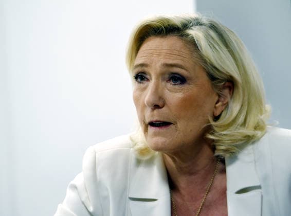 Frankreich, Marine Le Pen im Interview bei RMC BFMTV in Paris