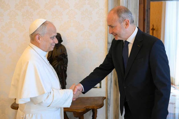 Vatikan, Papst Leo XIV. empfängt Micheal Martin