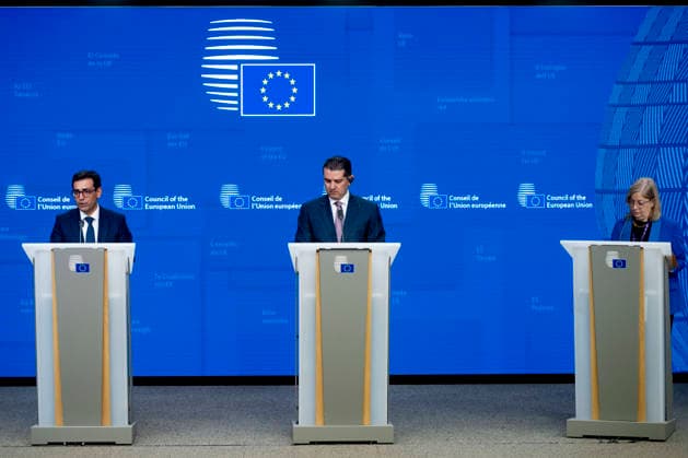 Belgien, Pressekonferenz zum Rat für Auswärtige Angelegenheiten in Brüssel