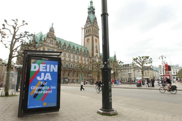 Hamburg, Plakate werben für die Olympia-Bewerbung